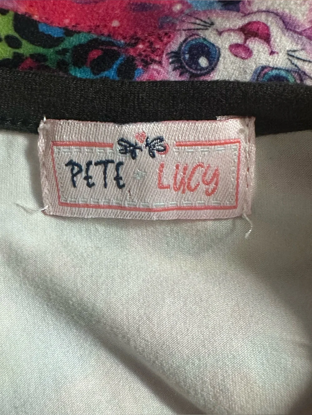 Girls Pete & Lucy Rainbow Animal Print Twirl Dress Long Sleeve Pockets Colorful